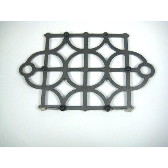 Dansk Cast Iron Decorative Trivet Geometric Design Vintage - Picture 8 of 9